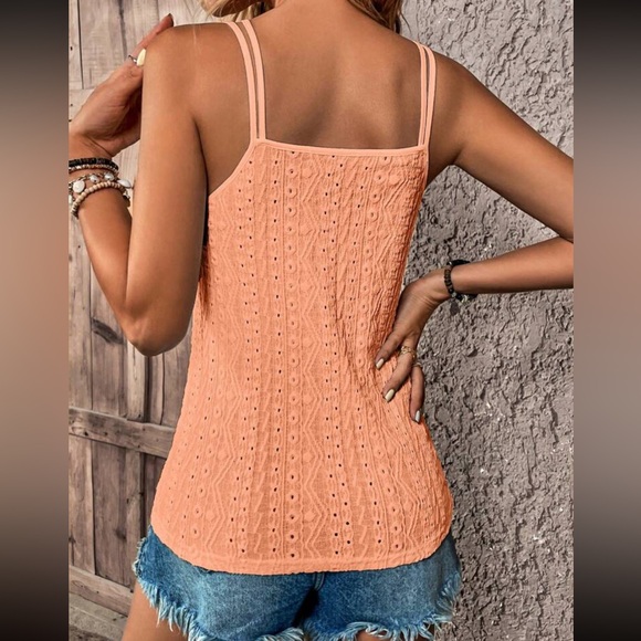 Boho orange cutout cami top - Picture 3 of 16